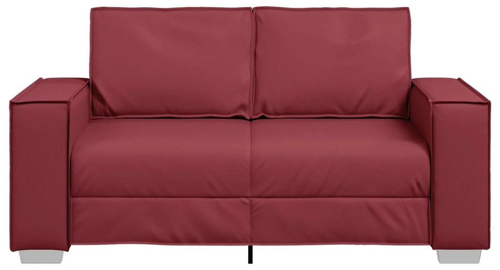 Sofá Loveseat vidaXL Vinho 120 cm em Couro Sintético