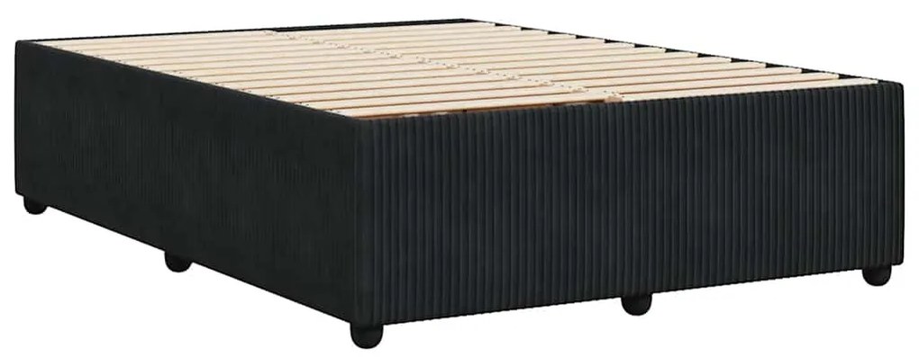 Estrutura de cama sem colchão 160x200 cm veludo preto
