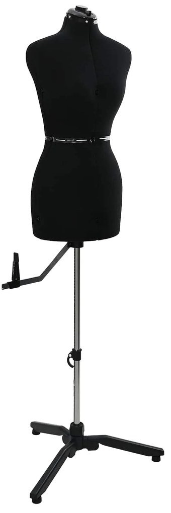 vidaXL Forma de Vestido Ajustável Feminina Preto s Veludo