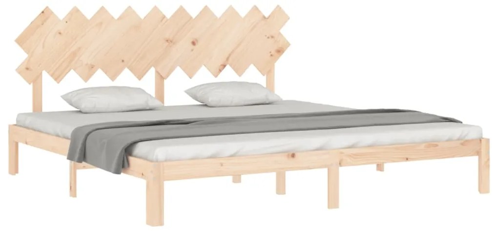 Cama sem colchão 200x200 cm madeira de pinho maciça