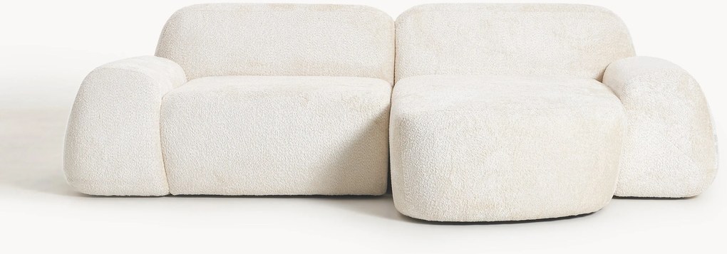 Sofá de canto modular em teddy-bouclé Wolke (3 lugares)