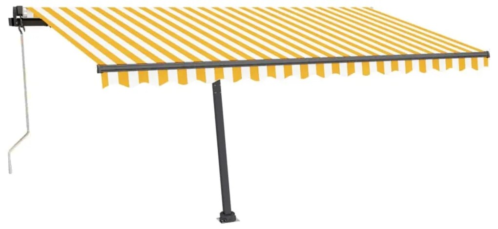 Toldo automático LED e sensor de vento 450x350cm amarelo/branco