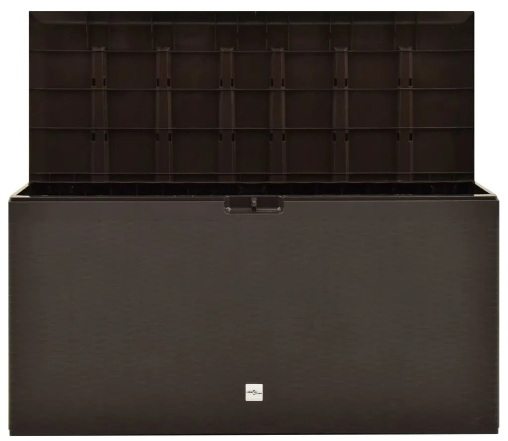 Caixa de arrumação para jardim 114x47x60 cm castanho