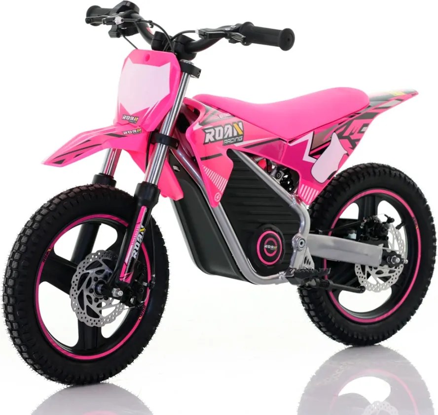 Mini moto elétrica para crianças Minicross electrica 350W 14/14" Warrior MX-E350 Velocidade até 30 km/h Com Limitador Rosa