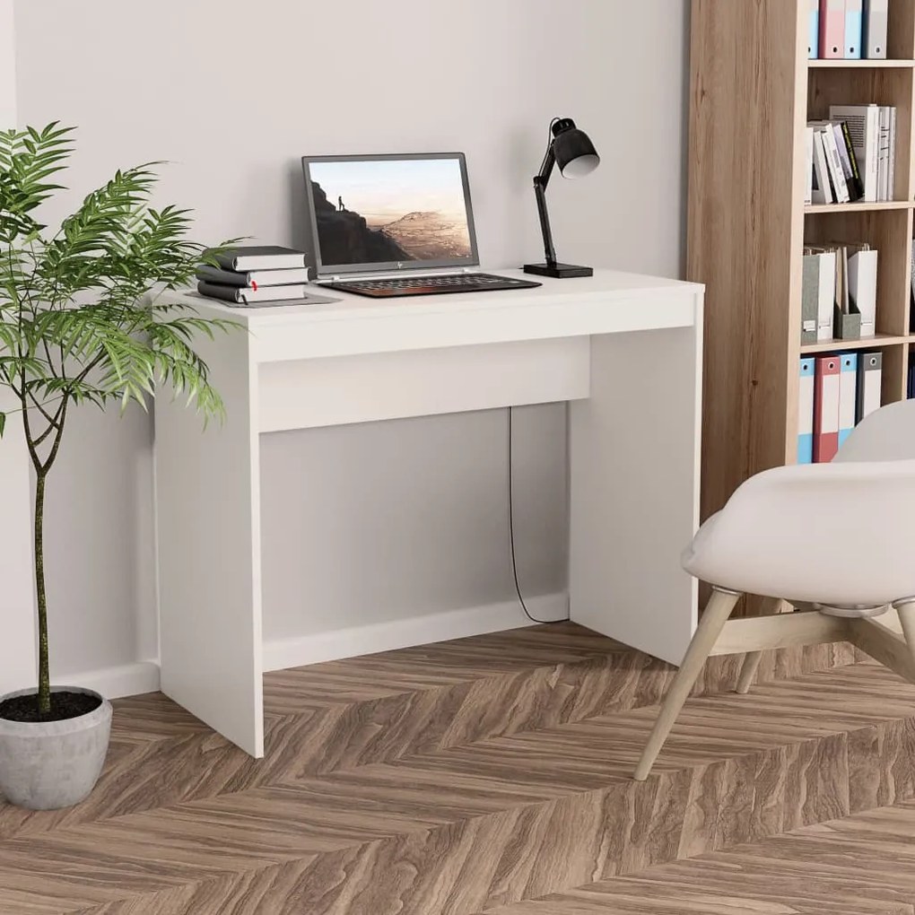 vidaXL Secretária 90x40x72 cm derivados de madeira branco
