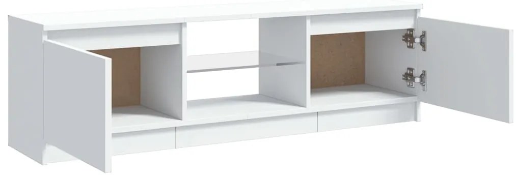 Móvel de TV com luzes LED 120x30x35,5 cm branco