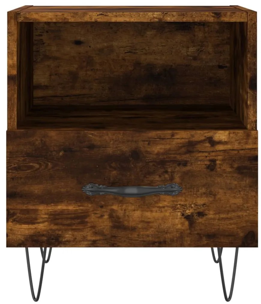 Mesa de cabeceira 2 pcs derivados de madeira carvalho fumado