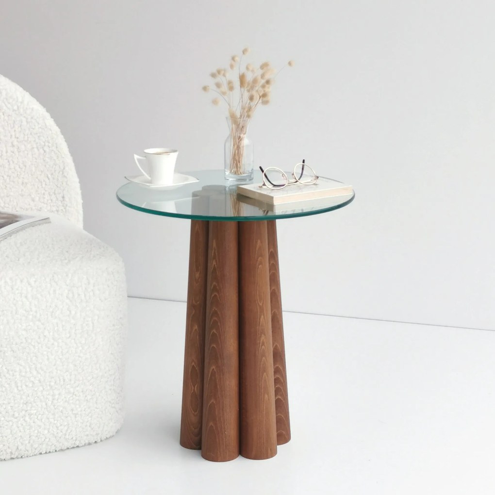 Mesa de Centro Pianeta – Nogueira – 45 cm x 50 cm x 50 cm