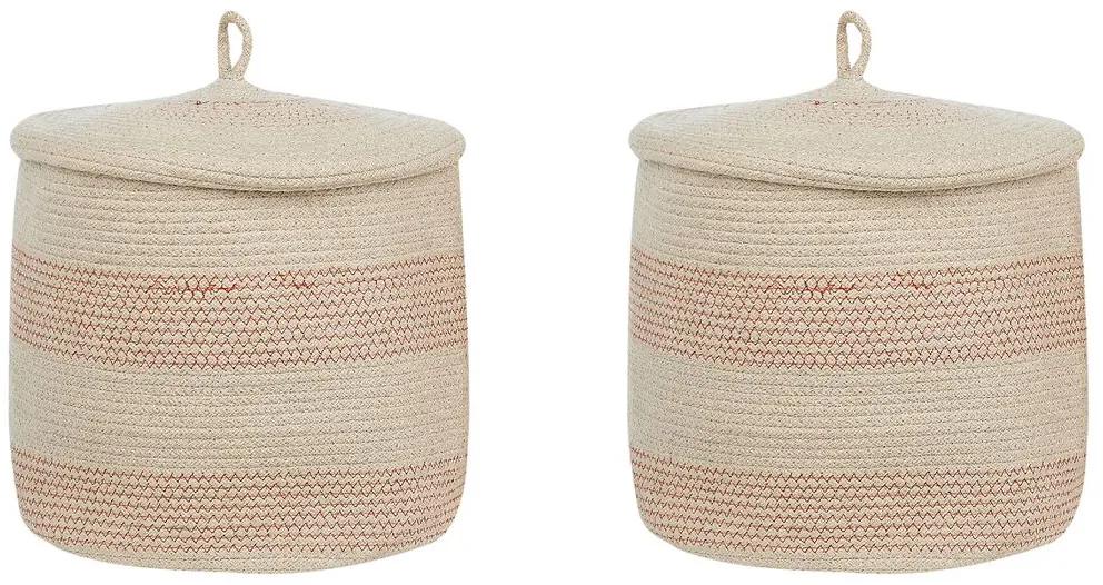 Conjunto de 2 cestos em algodão creme claro SILOPI Beliani