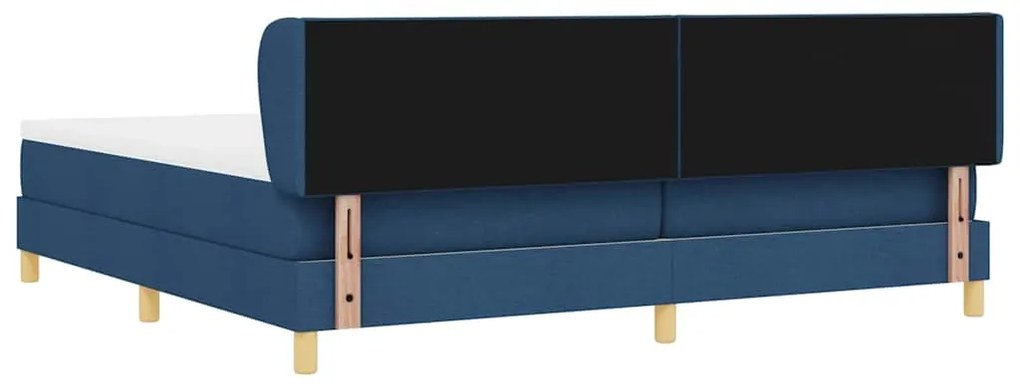 Cama Box Spring vidaXL com Colchão Azul 200x200 cm em Tecido