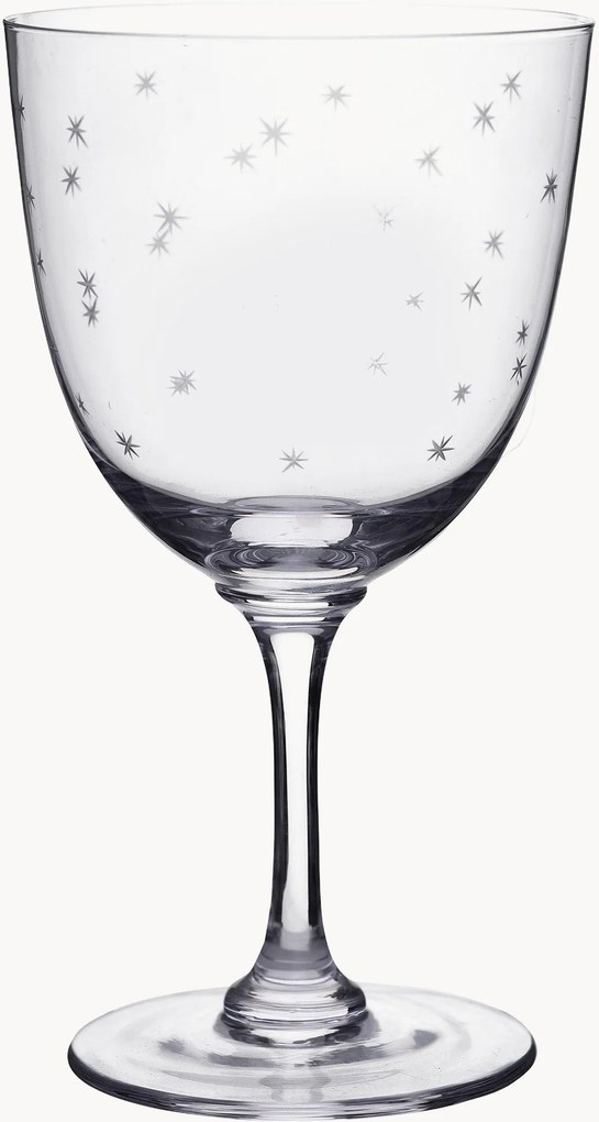 Copos de vinho em cristal artesanal Stars, conjunto de 6