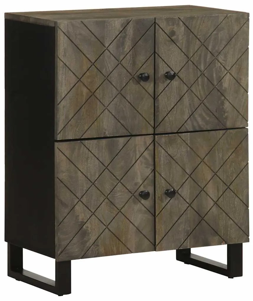 vidaXL Aparador preto 60x33x75 cm madeira de mangueira maciça