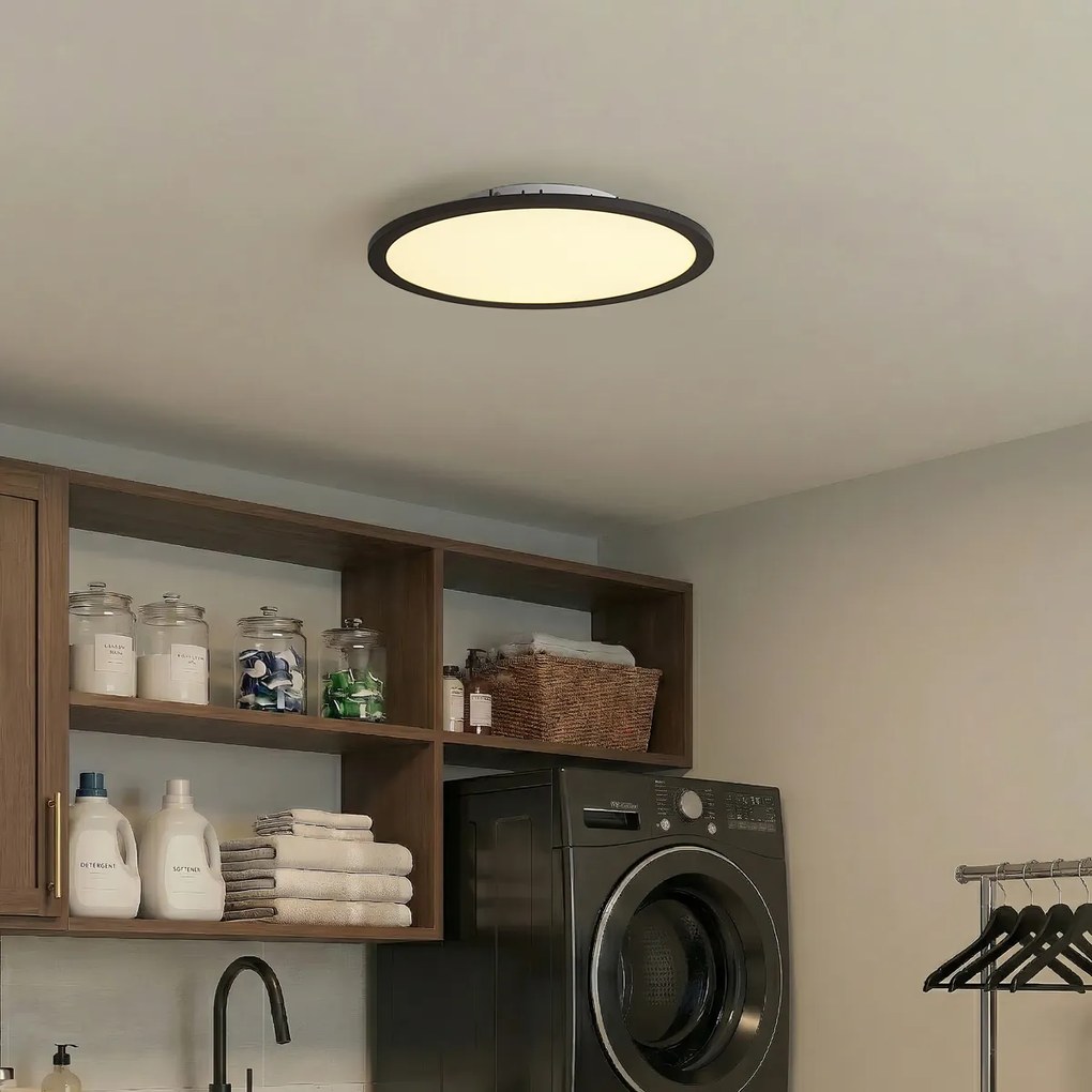 Painel LED Inteligente Preto 40cm incl. LED Dim to Warm com Controlo Remoto - Knob