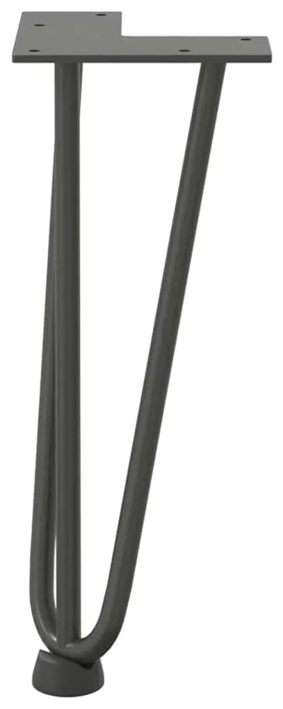 Pernas de grampo para mesa de centro 4 peças antracite 30 cm aço maciç