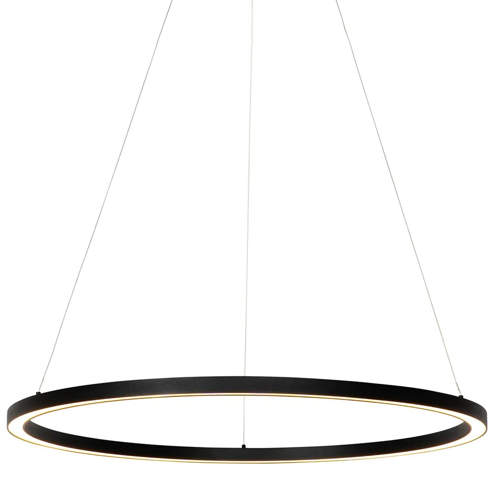 Candeeiro de suspensão preto 80 cm com LED regulável em 3 níveis - Girello Design