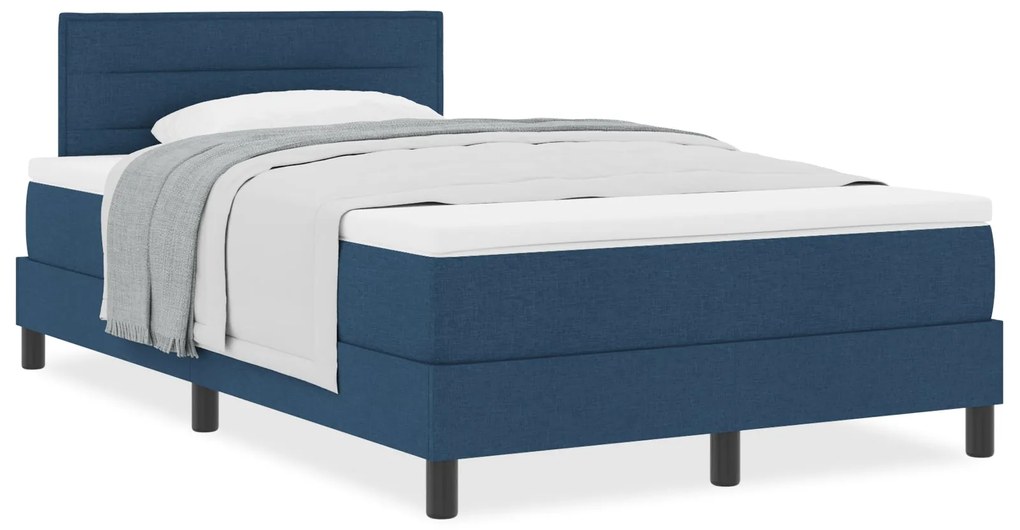 Cama Box Spring com Colchão Azul 120x200 cm Tecido