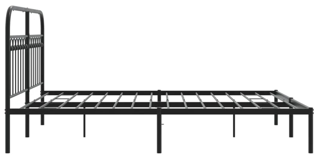 Estrutura de cama com cabeceira 160x200 cm metal preto
