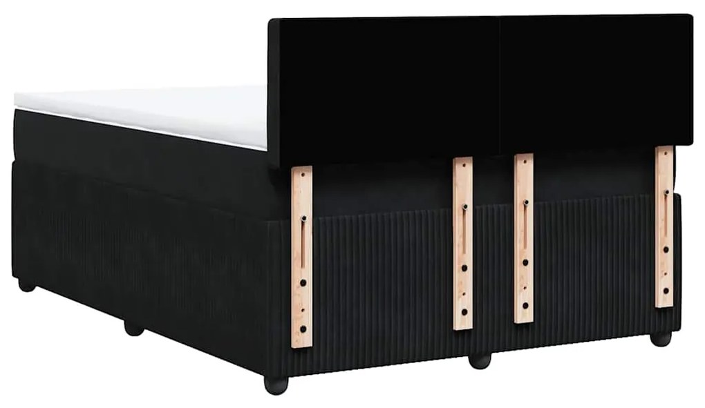Cama com molas/colchão 160x200 cm veludo preto