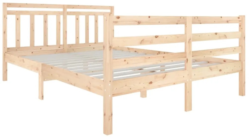 Estrutura de cama casal 135x190 cm madeira maciça