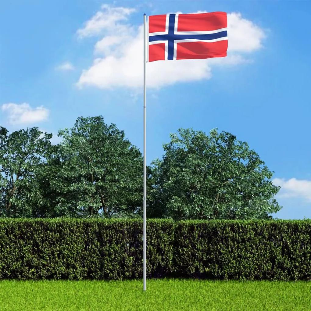 3053344 vidaXL Bandeira da Noruega com mastro de alumínio 6 m