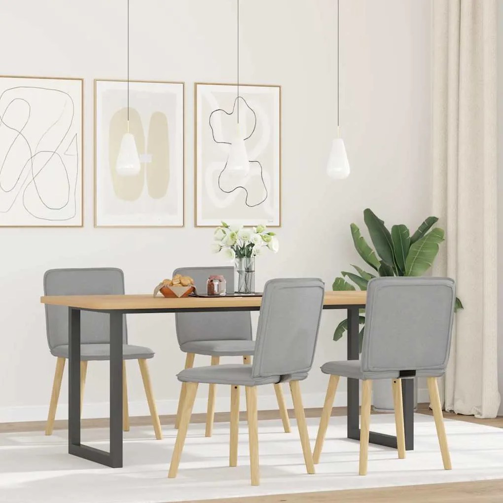 vidaXL Cadeiras de jantar 4 pcs tecido cinza nuvem