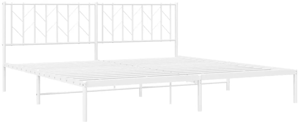 Estrutura de cama com cabeceira 200x200 cm metal branco