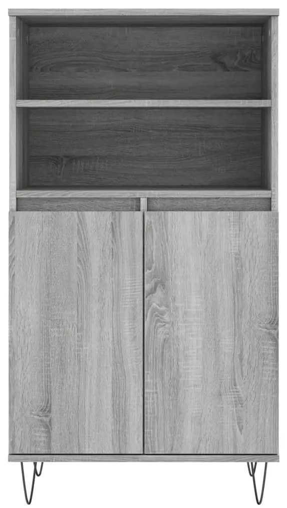 Aparador alto 60x36x110 cm derivados de madeira cinzento sonoma