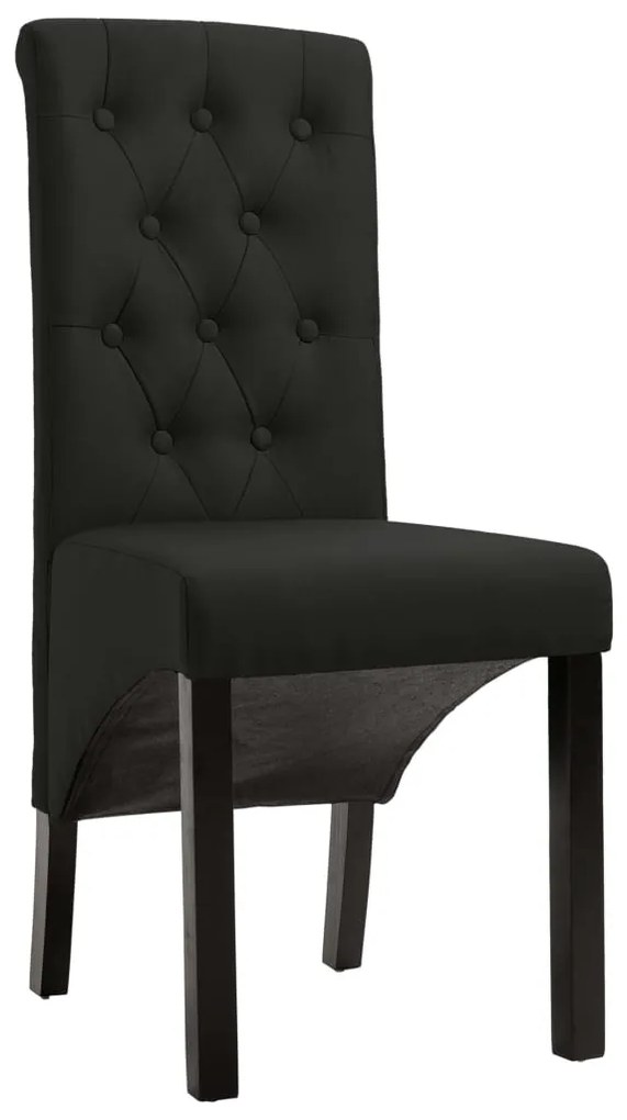 Cadeiras de jantar 4 pcs tecido preto