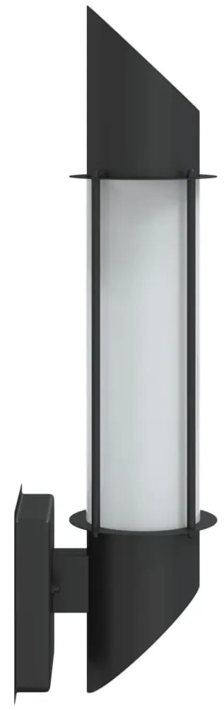 Candeeiros de parede p/ exterior 2 pcs aço inoxidável preto