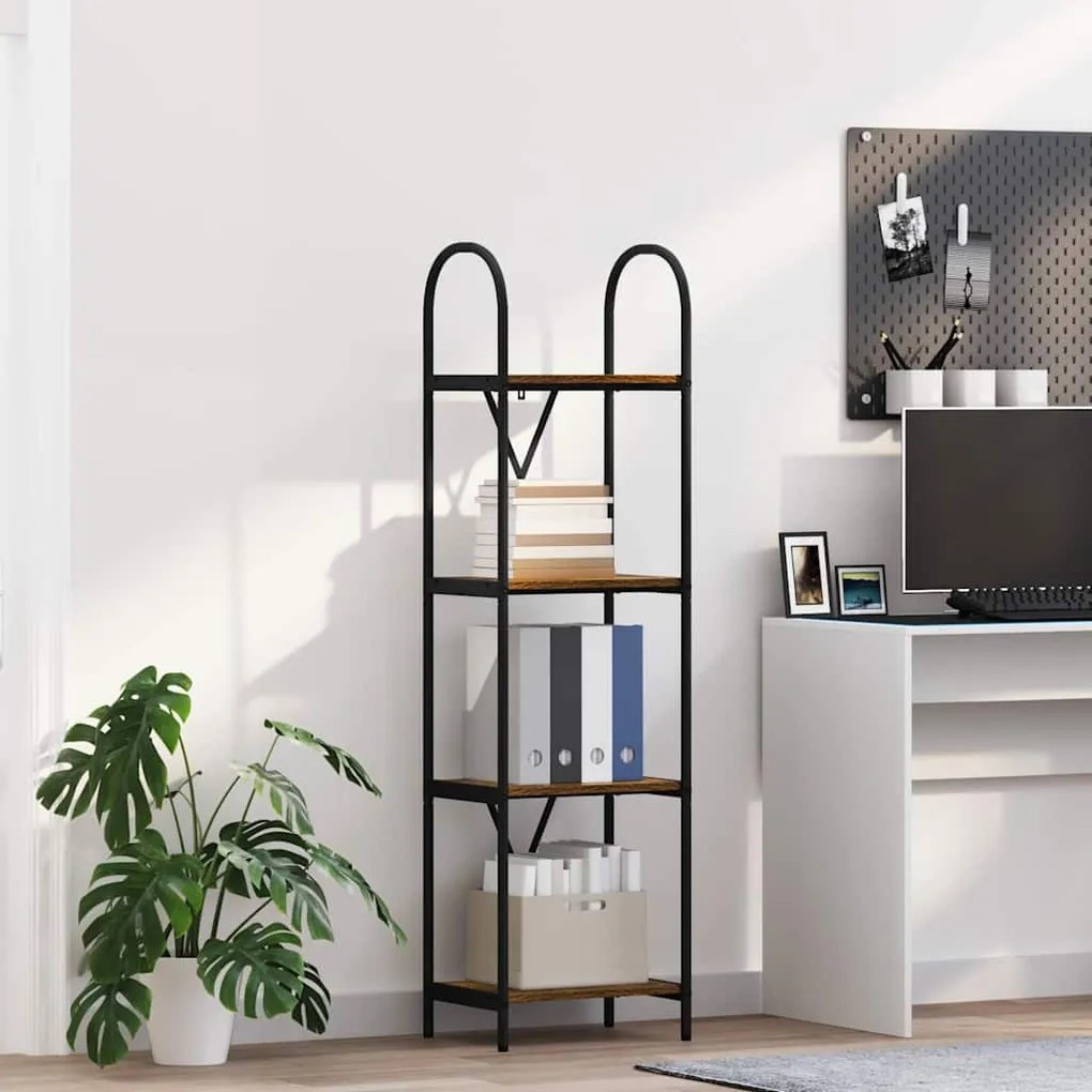 vidaXL Estante Carvalho Defumado 40 x 30 x 146 cm Madeira processada