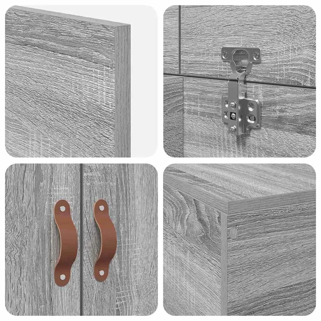 Cama de Armazenamento Cinza Sonoma 100x200 cm
