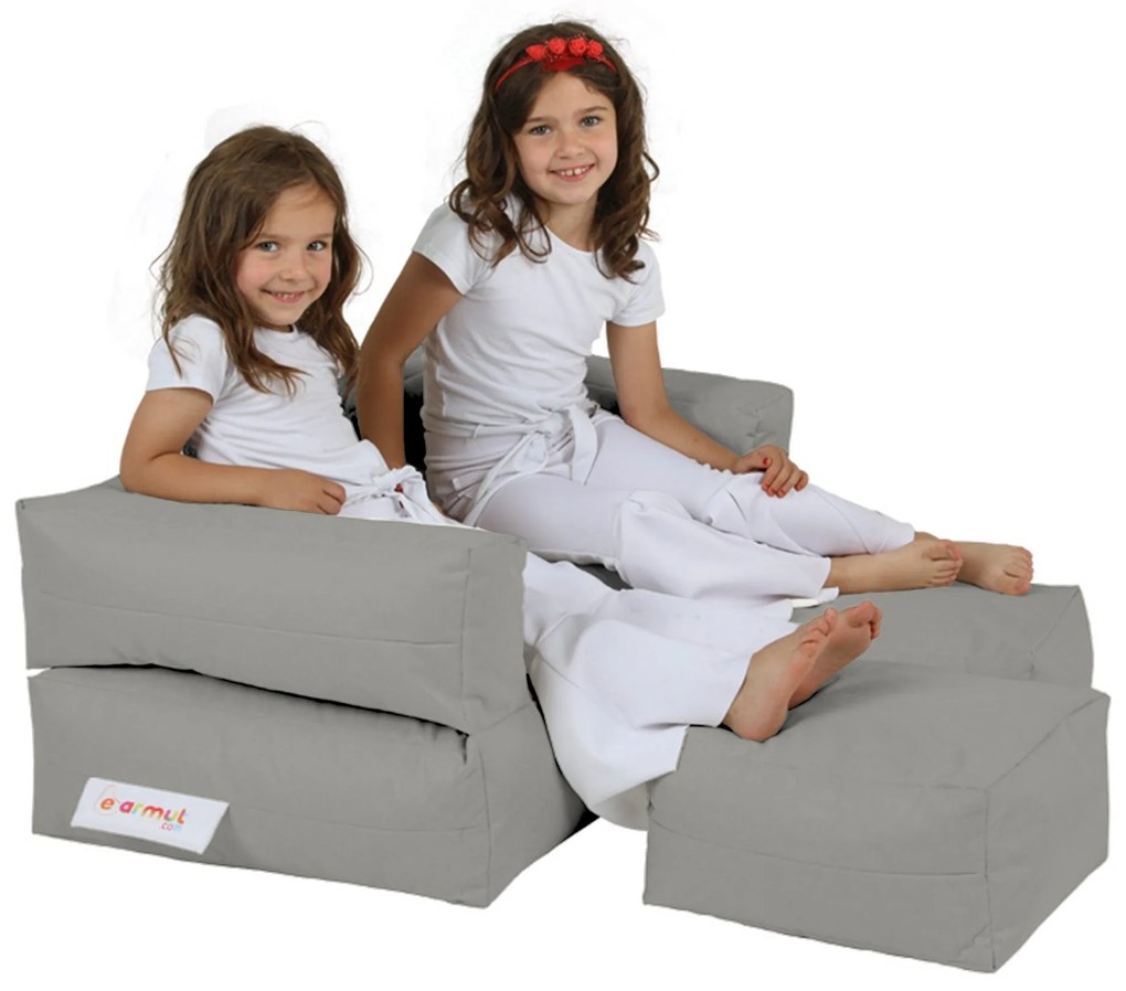 Cadeira de Jardim Kids Double Seat Pouf – Fumado – 100x50x40 cm | Trib