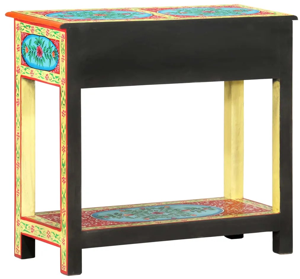 Mesa consola pintada à mão 80x35x75 cm mangueira maciça