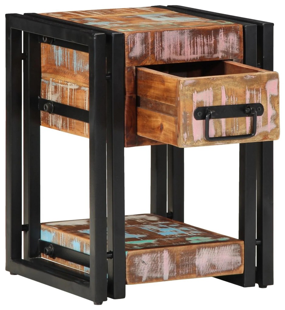 Criado-mudos 2 pcs 40x40x40 cm Madeira recuperada maciça