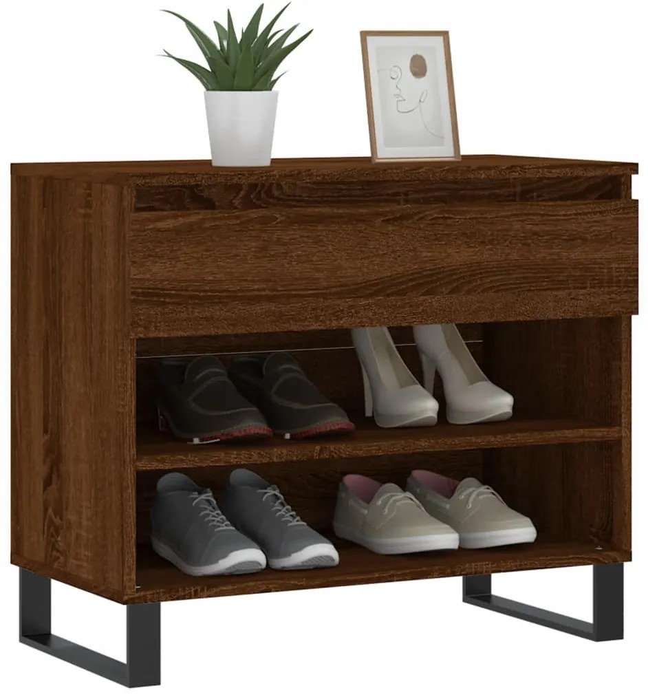 Sapateira 70x36x60 cm derivados de madeira carvalho castanho