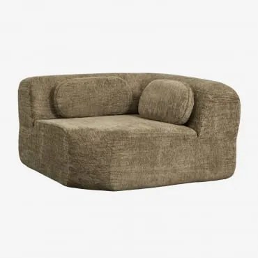 Módulo De Canto Para Sofá Modular Em Chenille Embalado A Vácuo Mérida Chenille Grossa Verde Sálvia - Sklum