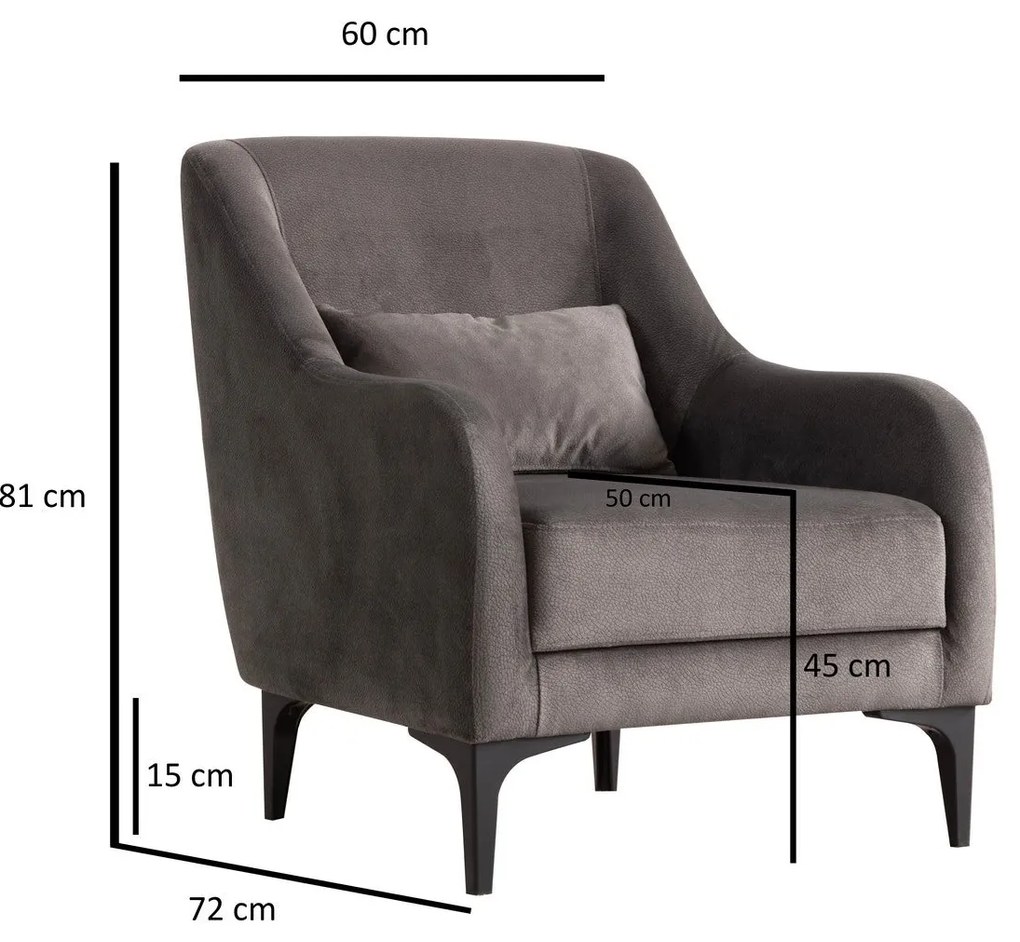Cadeira Wing Astana – Antracite – 60 cm x 81 cm x 72 cm