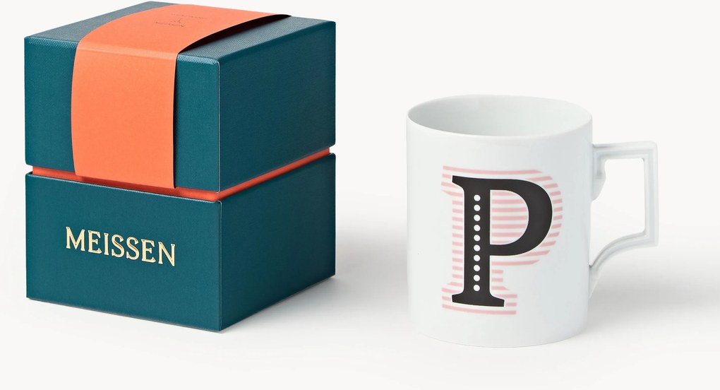 Westwing x MEISSEN, Caneca artesanal com motivo decorativo Initials