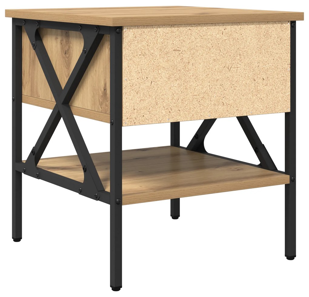 Mesa de Cabeceira Carvalho Artesanal 40x42x45 cm Madeira engenheirada