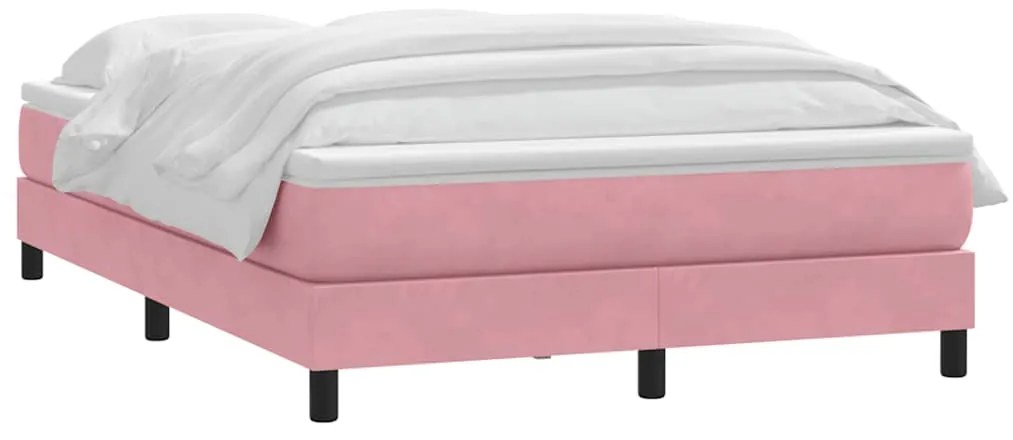 Cama com molas/colchão 140x210 cm veludo Rosa
