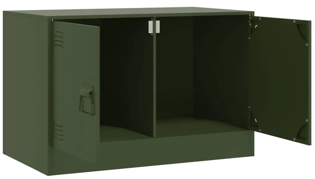 Móveis de TV 2 pcs 67x39x44 cm aço verde azeitona