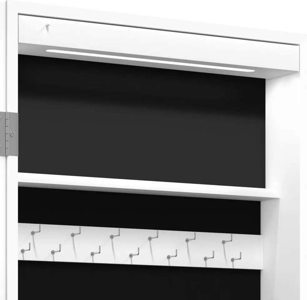 Armário espelhado para joias independente c/ luzes LED branco