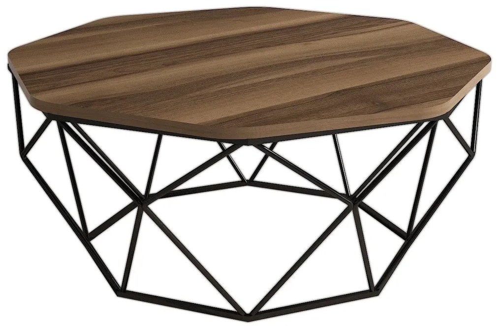 Mesa de Centro Diamond – Nogueira – 90x38x90 cm