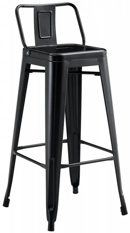 Conjunto 5 Bancos de bar TOL R1 EK, empilhável, aço, preto