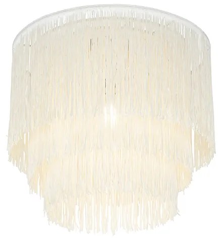 Candeeiro de teto oriental dourado com aba dourado com franjas - Franxa Oriental