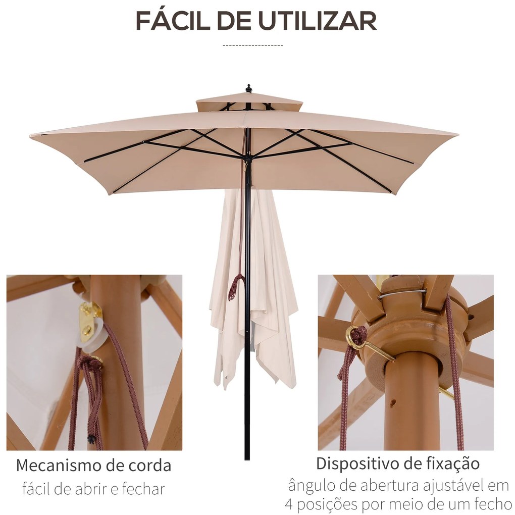Chapéu de Sol de Aço com Teto Duplo Chapéu de Sol com Sistema de Polia