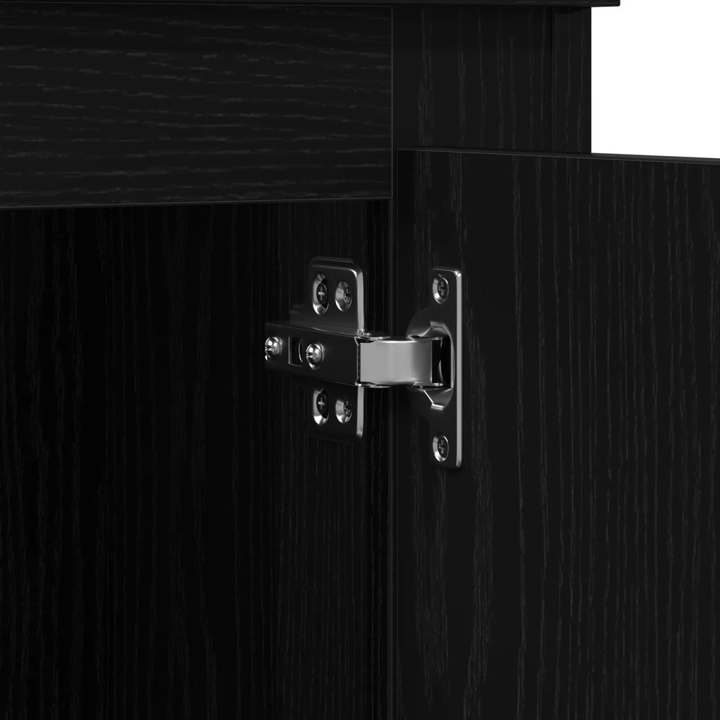 Highboard vidaXL Preto Carvalho 132x35,5x103,5 cm Madeira Engenharia