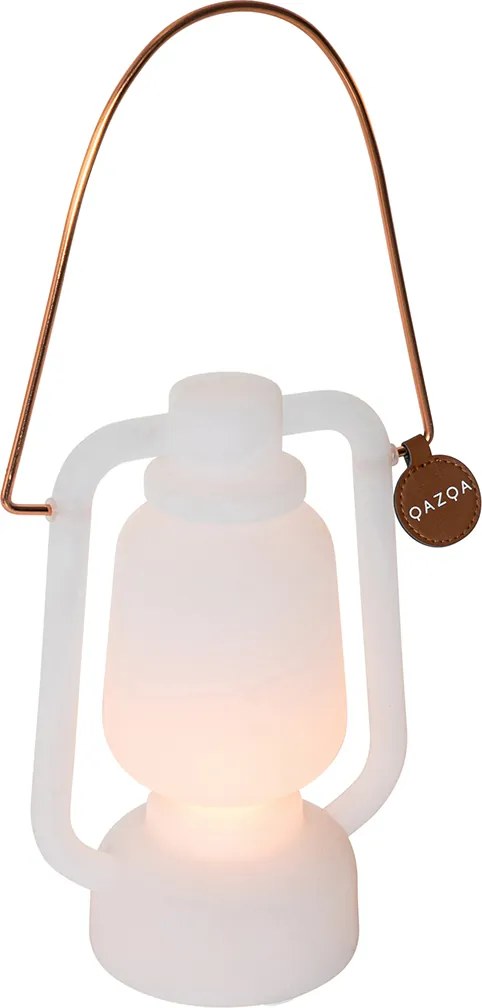 Candeeiro de mesa recarregável 22cm IP44 branco - STORM Mini