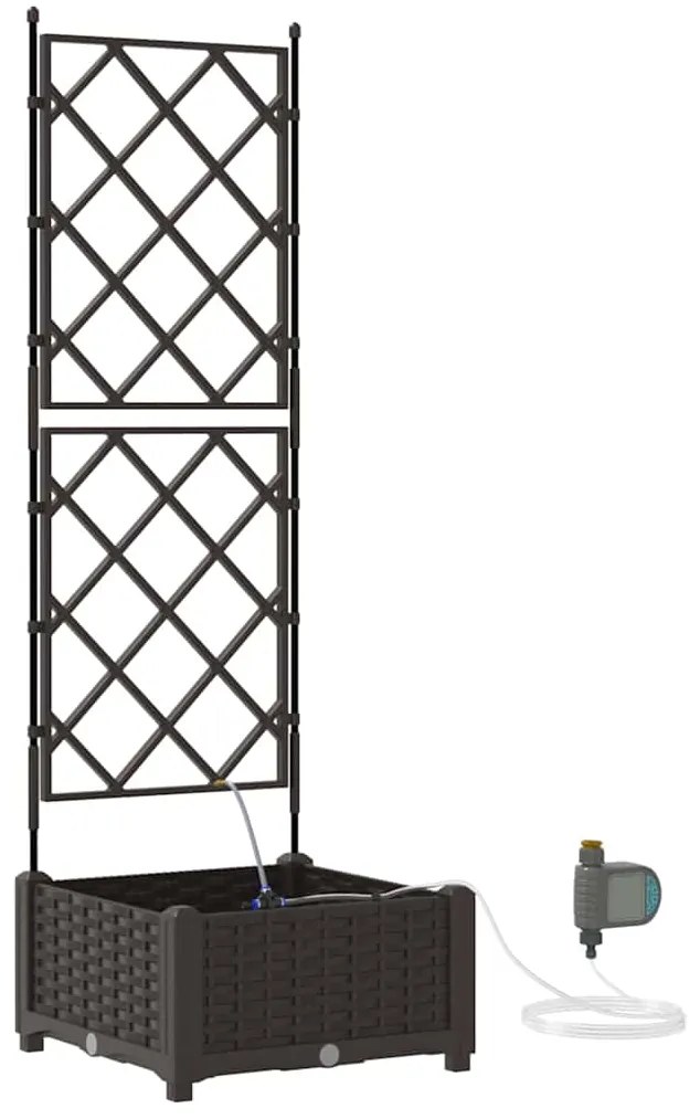 Jardineiras de Jardim 1 pc Castanho 40 x 40 x 126 cm Plástico