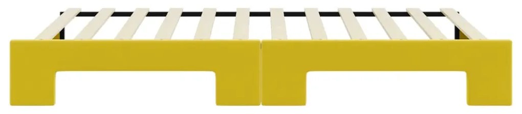 Sofá-cama com gavetão 100x200 cm veludo amarelo